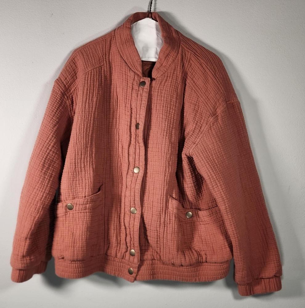 Universal Thread Jacket Dusty Pink Snap Closure